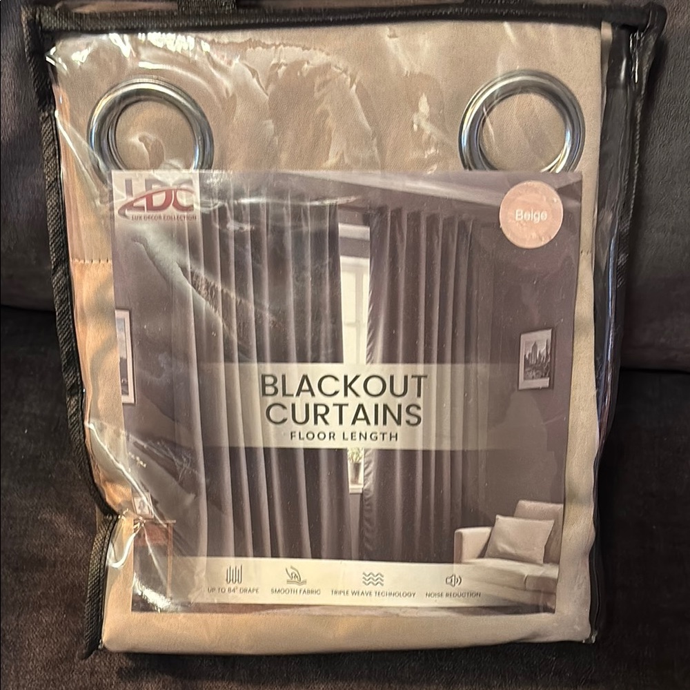 LDC Beige Blackout Curtains